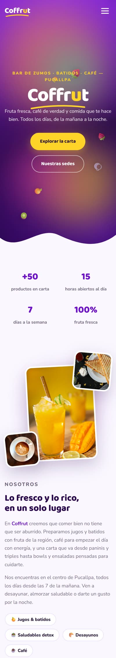 Carta de Coffrut en el celular