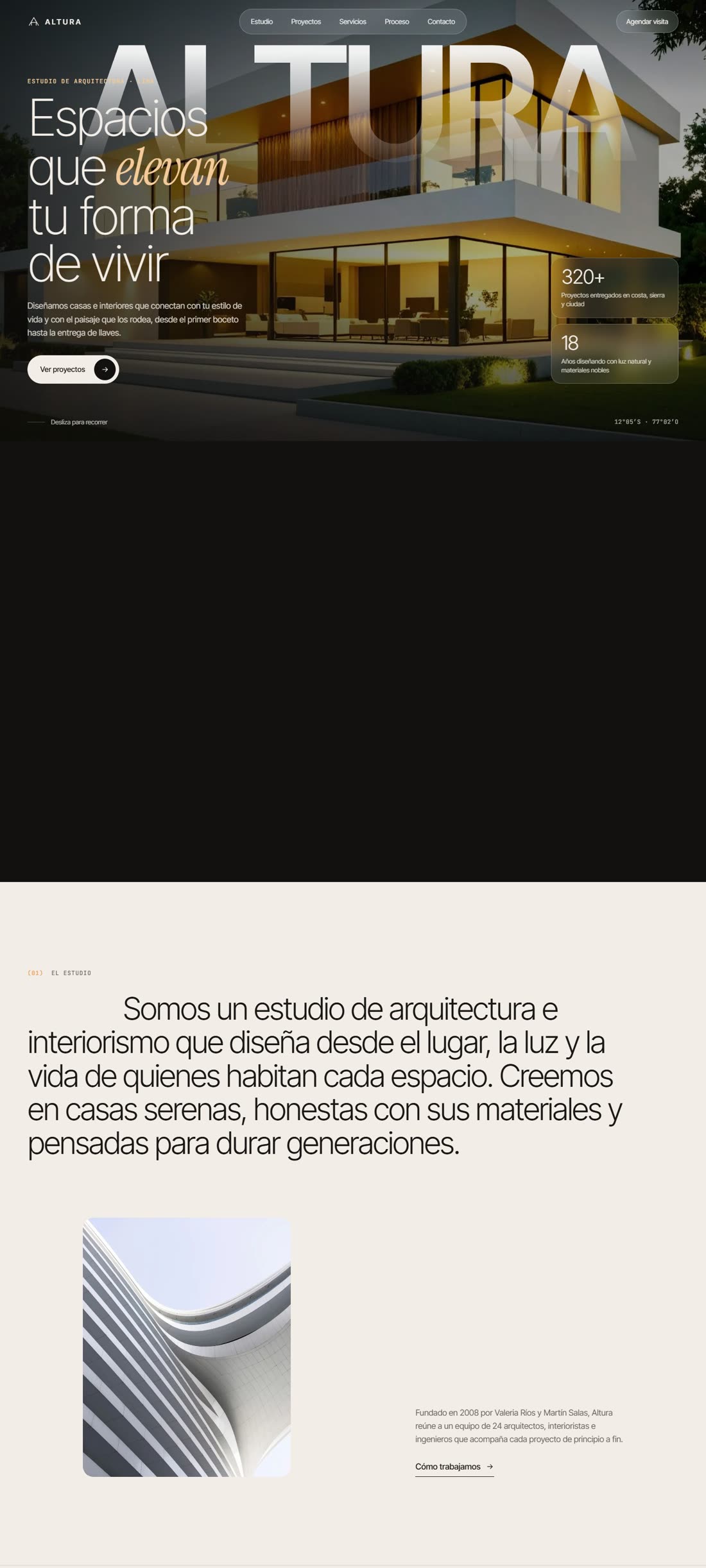 Web de Altura, estudio de arquitectura
