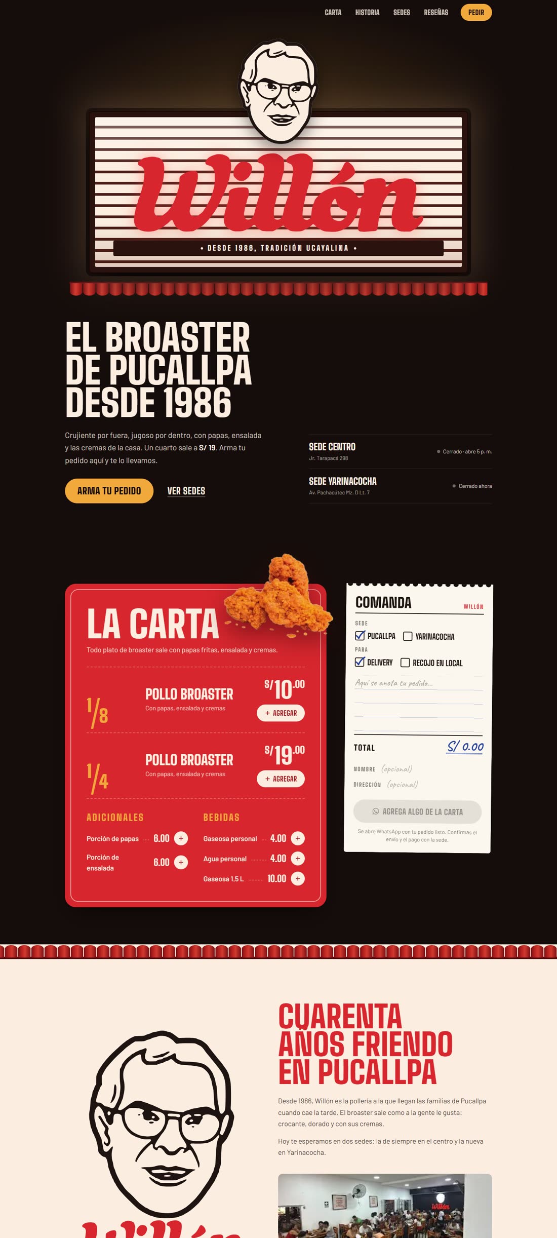 Página web de Pollos Broaster Willón